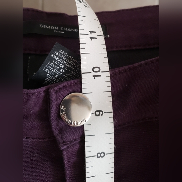 Simon Chang Purple Microtwill Stretch Pants/Jeans - Picture 7 of 8